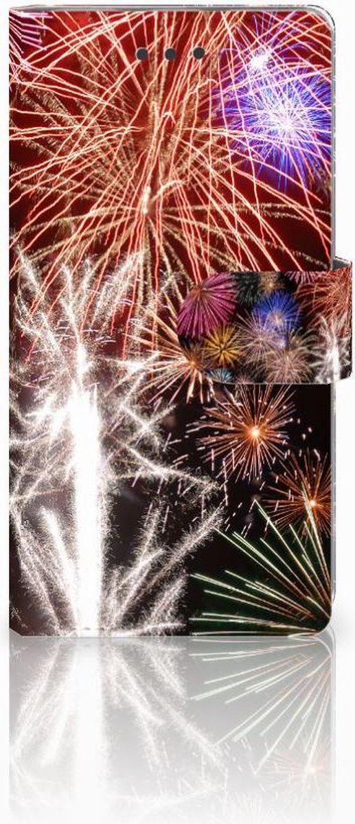 Huawei Ascend P8 Lite Wallet Case met Pasjes Vuurwerk