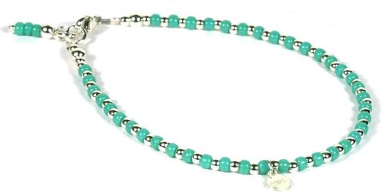 Bracelets de cheville argent 925 turquoise 1mm - 25cm