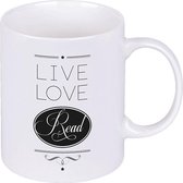 Libri_x Mok Porselein 300 ml Live Love Read