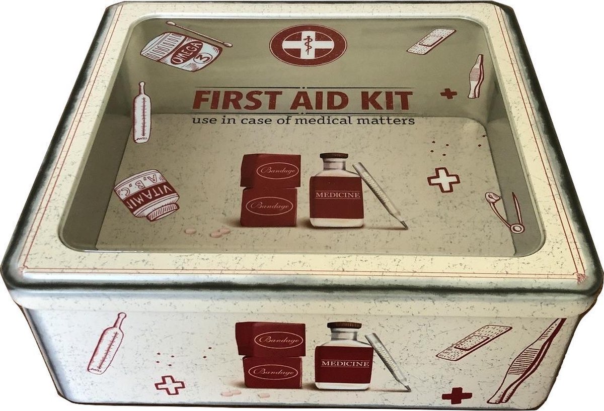 Posters Inleg Dekbed Verbanddoos ehbo - medicijn doos - Opbergdoos First Aid met doorzichtig  deksel | bol.com