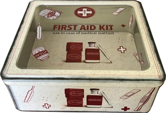 pedaal boeren aspect Verbanddoos ehbo - medicijn doos - Opbergdoos First Aid met doorzichtig  deksel | bol.com