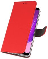Wallet Cases Hoesje voor Samsung Galaxy A9 2018 Rood