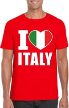 Rood I love Italie fan shirt heren XL