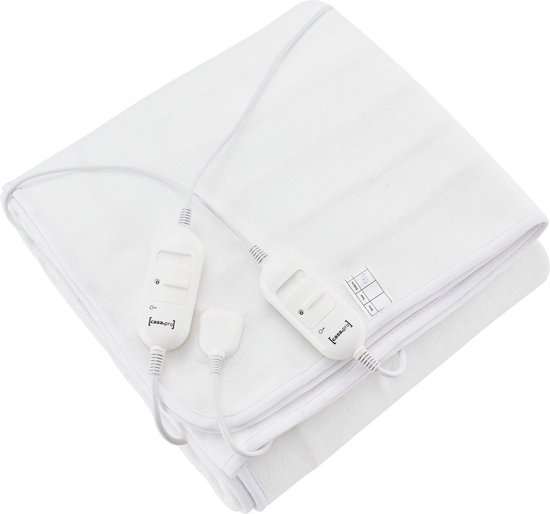 Elektrische deken warmtedeken wit tweepersoons 160x140 cm - casa.pro