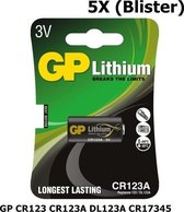 5 Stuks - GP CR123 CR123A DL123A CR17345 Lithium batterij