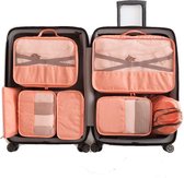 Packing Cubes - 7 Delige - Koffer Organizer Set - Premium Kwaliteit - Oranje Roze