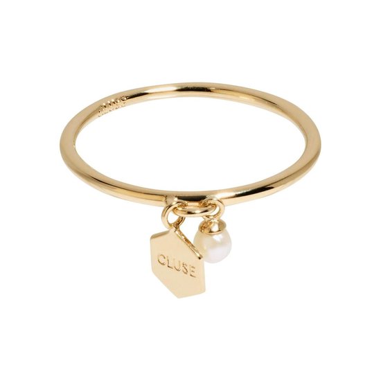 CLUSE Essentielle Hexagon and Pearl Charm Ring (Maat: 52) - Goud | bol.com