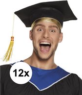 12x Afstudeerhoedje / geslaagd hoedje voor volwassenen