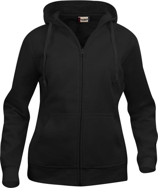 Clique Basic hoody full zip ds Zwart maat XL
