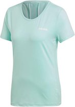 adidas D2M Solid Tee Dames Sportshirt - Clear Mint - Maat L