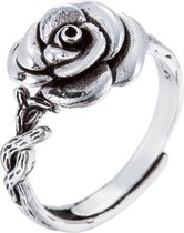 24/7 Jewelry Collection Roos Ring Verstelbaar - Bloem - Verstelbare Ring - Zilverkleurig