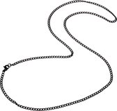 Koord ketting - Heren ketting - Stalen ketting - Cubaanse schakel - LGT Jewels - Zwart - 3mm - 60cm