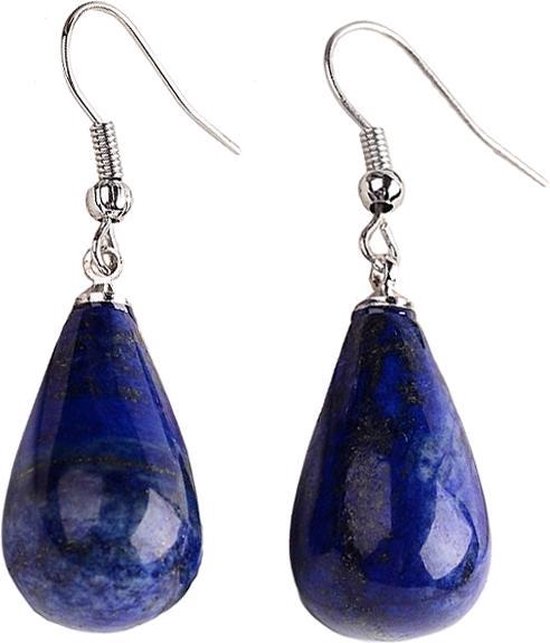 Edelstenen oorbellen Lapis Lazuli Big - oorhanger - blauw - - | bol.com