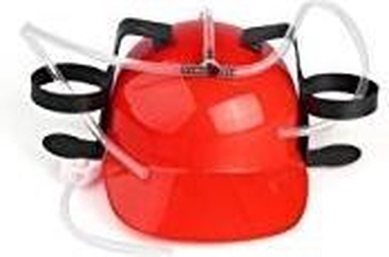 Casque de bière rouge. Casque à boire avec 2 supports | bol.com