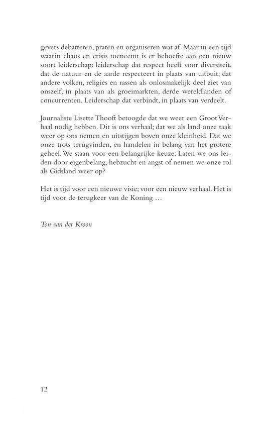 Tekst over leiderschap, diversiteit en het belang van een nieuwe visie, met de titel 'Ton van der Kroon'.
