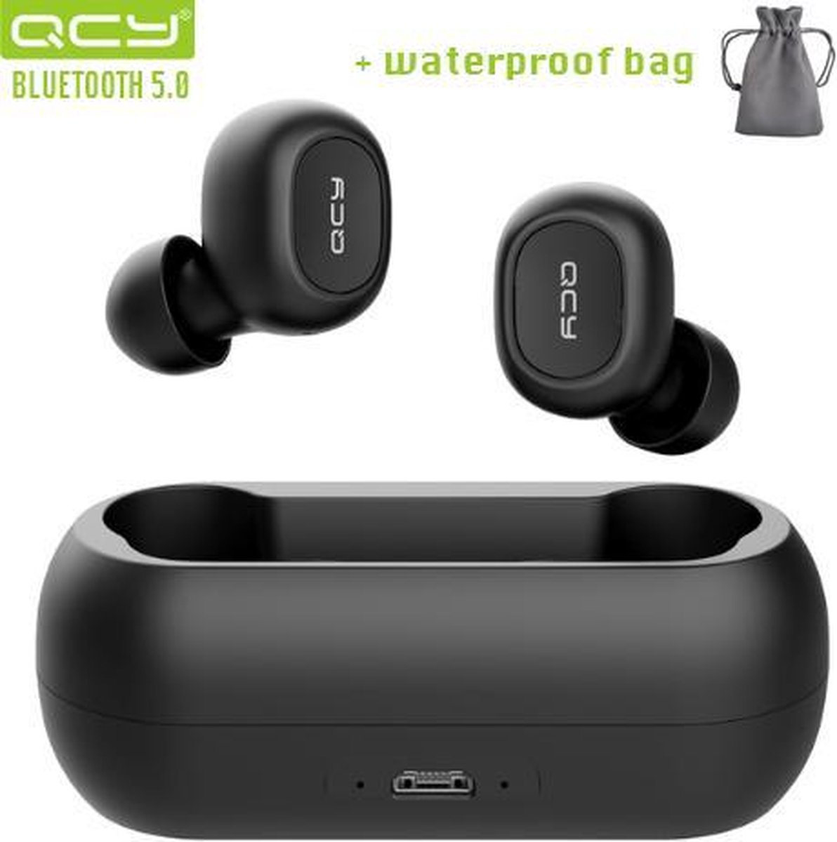 QCY T1 - Volledig draadloos in-ear oordopjes - Zwart