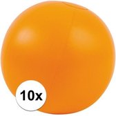 10x Opblaasbare strandbal oranje 30 cm
