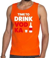 Time to Drink Vodka tekst tanktop / mouwloos shirt oranje heren - heren singlet Time to Drink Vodka - oranje kleding M