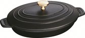 Assiette chauffante Staub - ovale - 23 x 17 cm - noir