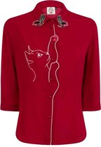 Dancing Days Blouse -S- Snow Bird Bordeaux rood/Rood