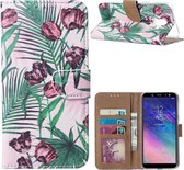 Xssive Hoesje voor Samsung Galaxy A6 2018 A600 - Book Case - Tulpen