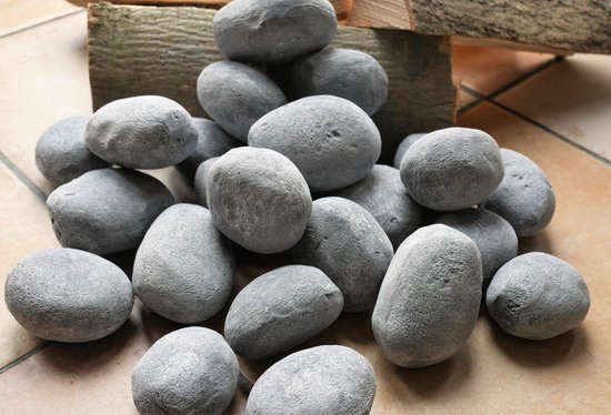 koel Gelach woensdag 24 delige set keramische stenen/ keramische kiezelstenen: licht grijs.  Geschikt voor... | bol.com