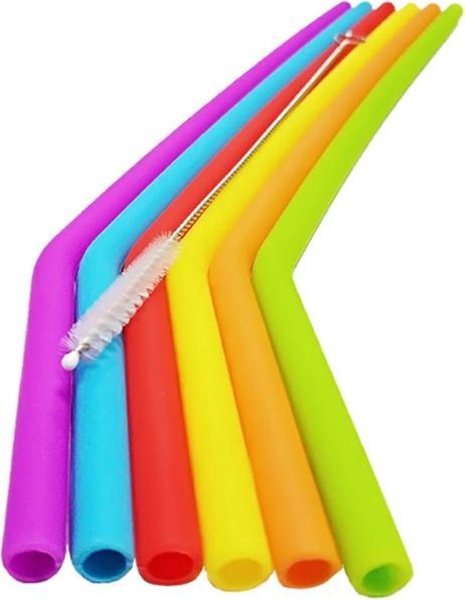 Booth Korting knoflook Herbruikbare siliconen rietjes - 6 stuks - lange gekleurde rietjes -  flexibel en... | bol.com