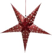 Europalms Kerstster - Papier - Rood - 75 cm - opvouwbaar - Kerstdecoratie