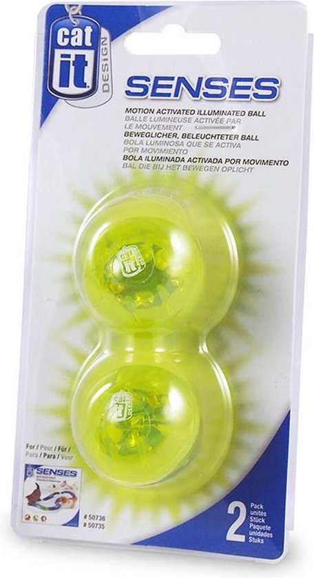 Catit Senses: Ontdek de wereld van Cat-It. De Top 20 7 CA Design Senses - Verlichte Bal - Kattenspeelgoed - 2ST