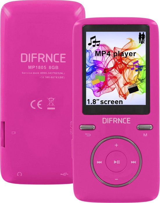 Difrnce MP1805 - MP4 speler - 8GB - Roze | bol.com