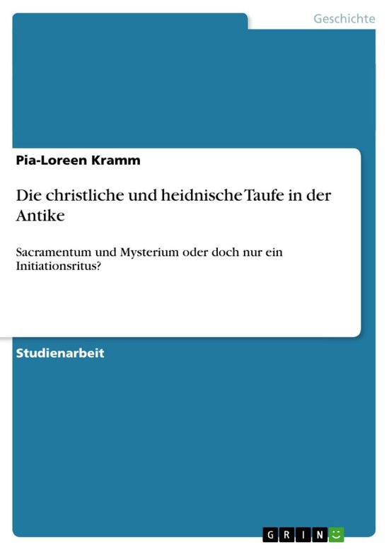 Die christliche und heidnische Taufe in der Antike - cover