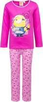 Minions - 2-delige Pyjama-set - Model "Minions Don't Share Food!" - Roze - 128 cm - 8 jaar