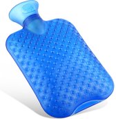 Kufl massage-warmwaterkruik van PVC met grote opening voor gemakkelijk vullen – geurloos, verlicht nek-, rug- en schouderpijn door warmtetherapie blauw