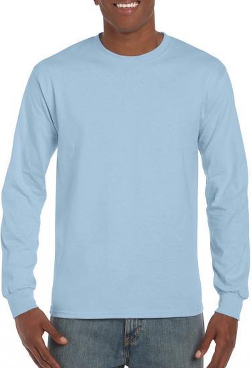 Heren t shirt lange mouw XL licht blauw bol