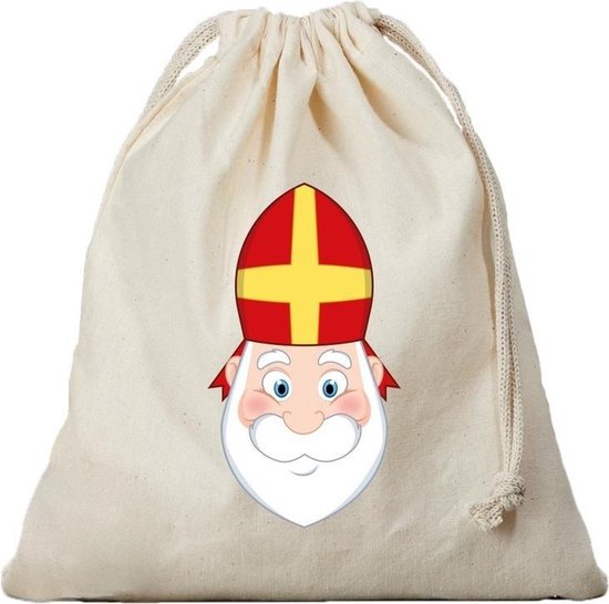 Katoenen cadeautasje / strooizak met sluitkoord Sinterklaas - Pepernoten  zak | bol.com