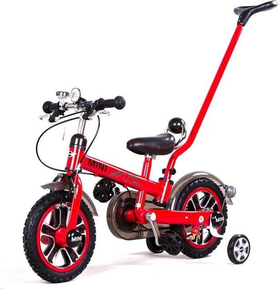 Mini Cooper kinderfiets met stuurstang Rood 12 inch | bol.com