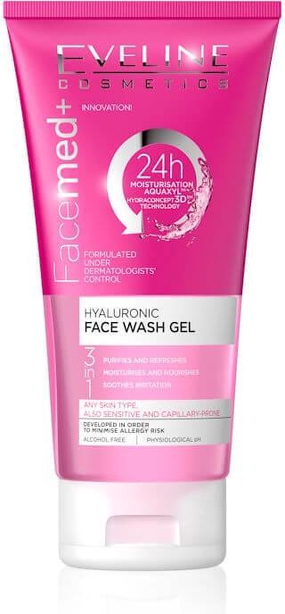 Eveline Cosmetics Facemed+ Hyaluronic Face Wash Gel 3 in 1 - 150ml.