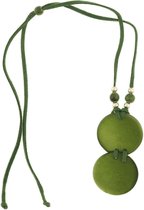 Behave® Dames lange ketting groen met ronde hangers 65 cm