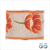 Tulp Lint Oranje - jute met draad (10 meter)