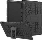 Rugged Kickstand Back Cover - Geschikt voor Huawei MediaPad M5 Lite 10 Hoesje - Zwart