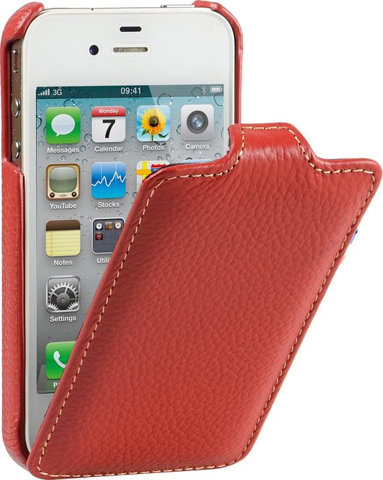 Fictief realiteit aankleden Decoded - leren flip case cover voor iPhone 4 / iPhone 4S - rood | bol.com