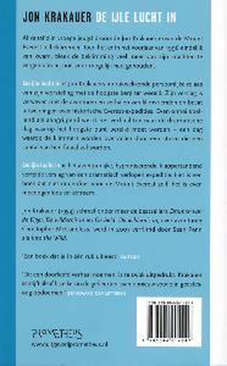 De Ijle Lucht In - back cover
