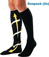 ForDig Compressie Kousen - Duopack (2x) - Zwart - Maat 36-41