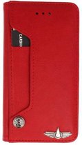 GALATA Luxe pasjes bookcase Samsung Galaxy J7 2017 rood hoesje