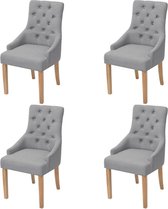 Eetkamerstoelen 4 stuks lichtgrijs stof