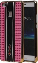 M-Cases Ruit Design TPU Hoesje voor Huawei P9 Lite Roze