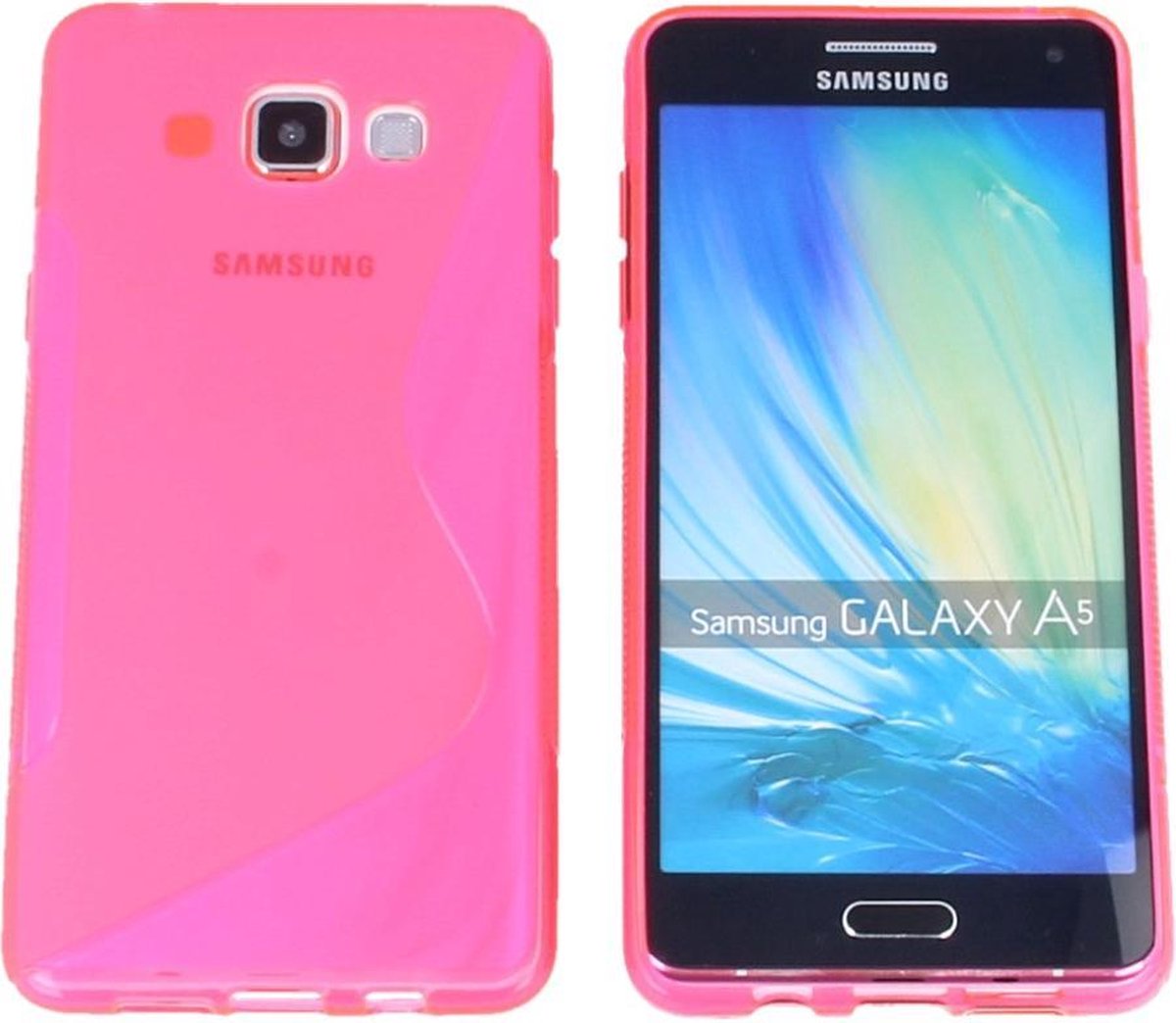 Samsung Galaxy A5 2016 (A510) S Line Gel Silicone Case Hoesje Transparant Neon Roze Pink