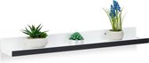 Relaxdays wandplank smal - wandboard - keukenrek - zwevende fotoplank - boekenplank 60 cm - zwart