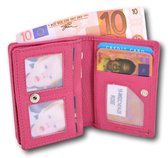 LeonDesign - portemonnee dames - dames portemonnee - roze - leer - portefeuille dames - mini wallet - mini portemonnee - kleine portemonnee dames - dames portemonnee overslag - portemonnee ki