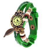 Fako® - Armband Horloge - Blad - Lichtgroen